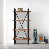 Noir Railway Sleeper Wood Shelf Unit - Pendle Village Furniture